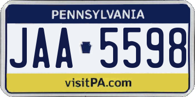 PA license plate JAA5598