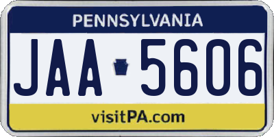 PA license plate JAA5606