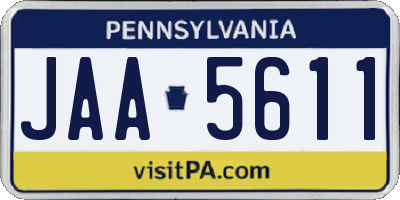 PA license plate JAA5611