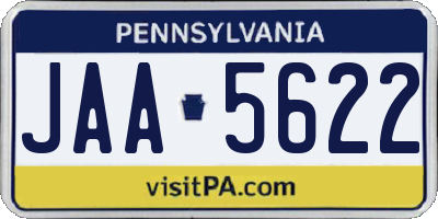 PA license plate JAA5622