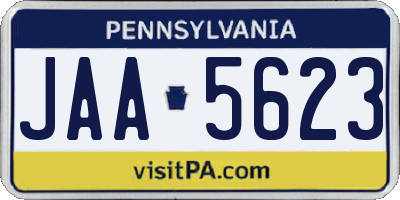 PA license plate JAA5623