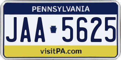 PA license plate JAA5625