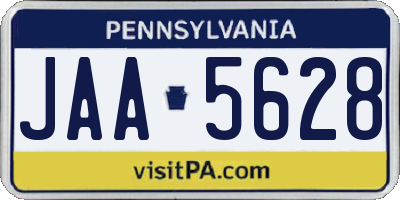 PA license plate JAA5628