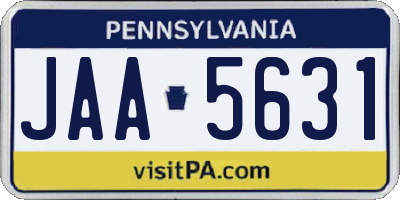 PA license plate JAA5631