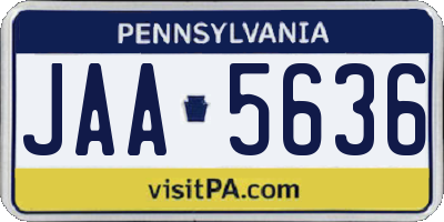 PA license plate JAA5636