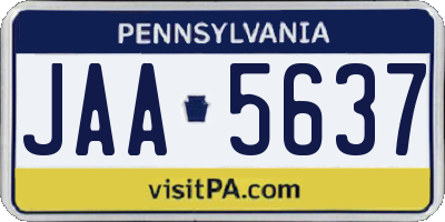 PA license plate JAA5637