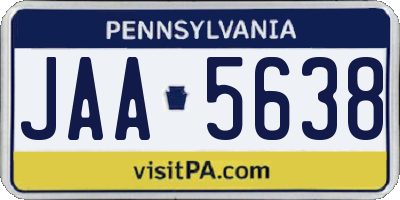 PA license plate JAA5638