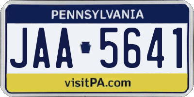 PA license plate JAA5641