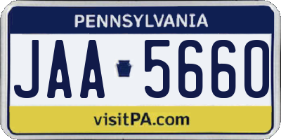 PA license plate JAA5660