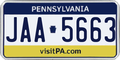 PA license plate JAA5663