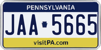 PA license plate JAA5665