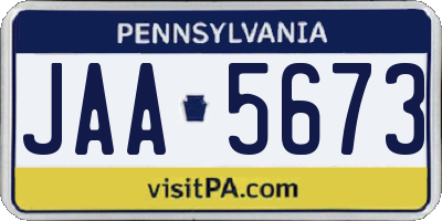 PA license plate JAA5673