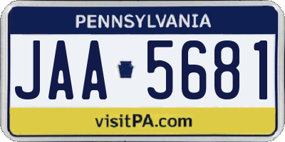 PA license plate JAA5681