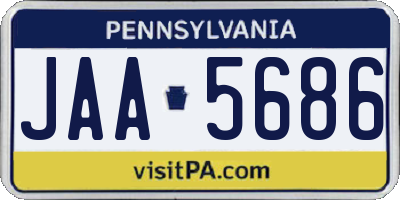 PA license plate JAA5686