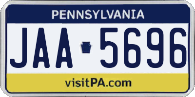 PA license plate JAA5696