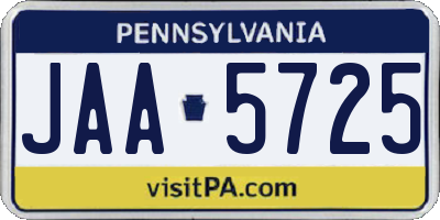 PA license plate JAA5725