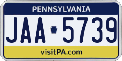 PA license plate JAA5739