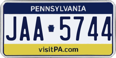 PA license plate JAA5744