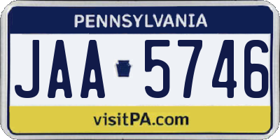 PA license plate JAA5746