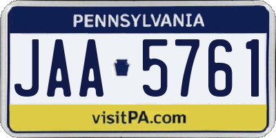PA license plate JAA5761