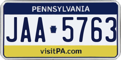 PA license plate JAA5763