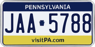 PA license plate JAA5788