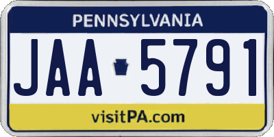 PA license plate JAA5791