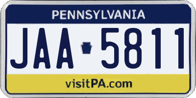 PA license plate JAA5811