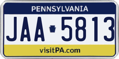 PA license plate JAA5813