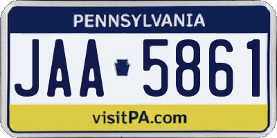 PA license plate JAA5861