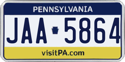 PA license plate JAA5864