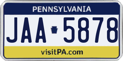 PA license plate JAA5878