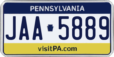 PA license plate JAA5889