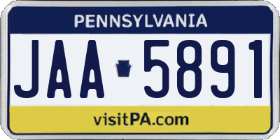 PA license plate JAA5891