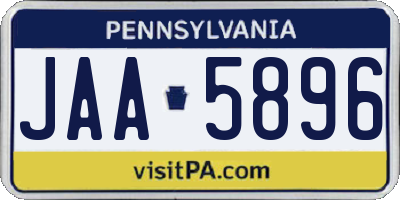PA license plate JAA5896
