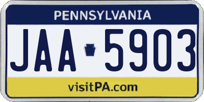 PA license plate JAA5903
