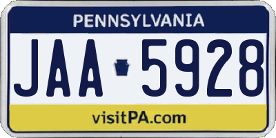 PA license plate JAA5928