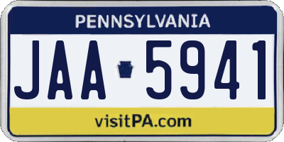 PA license plate JAA5941