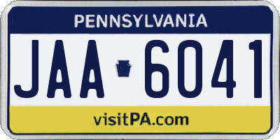 PA license plate JAA6041