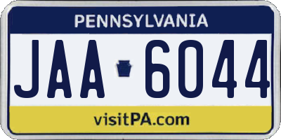 PA license plate JAA6044