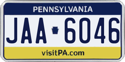 PA license plate JAA6046