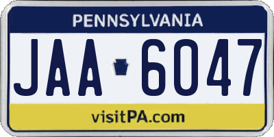 PA license plate JAA6047