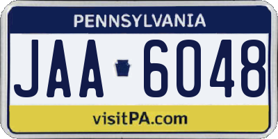 PA license plate JAA6048