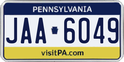 PA license plate JAA6049