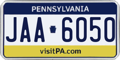 PA license plate JAA6050