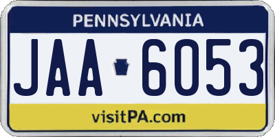 PA license plate JAA6053