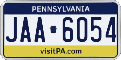 PA license plate JAA6054