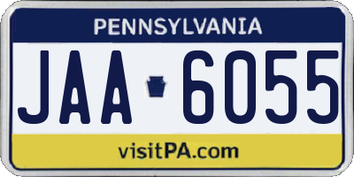 PA license plate JAA6055