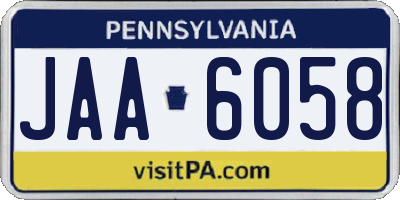 PA license plate JAA6058