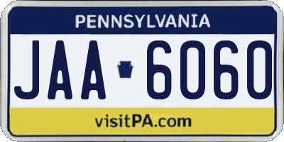 PA license plate JAA6060